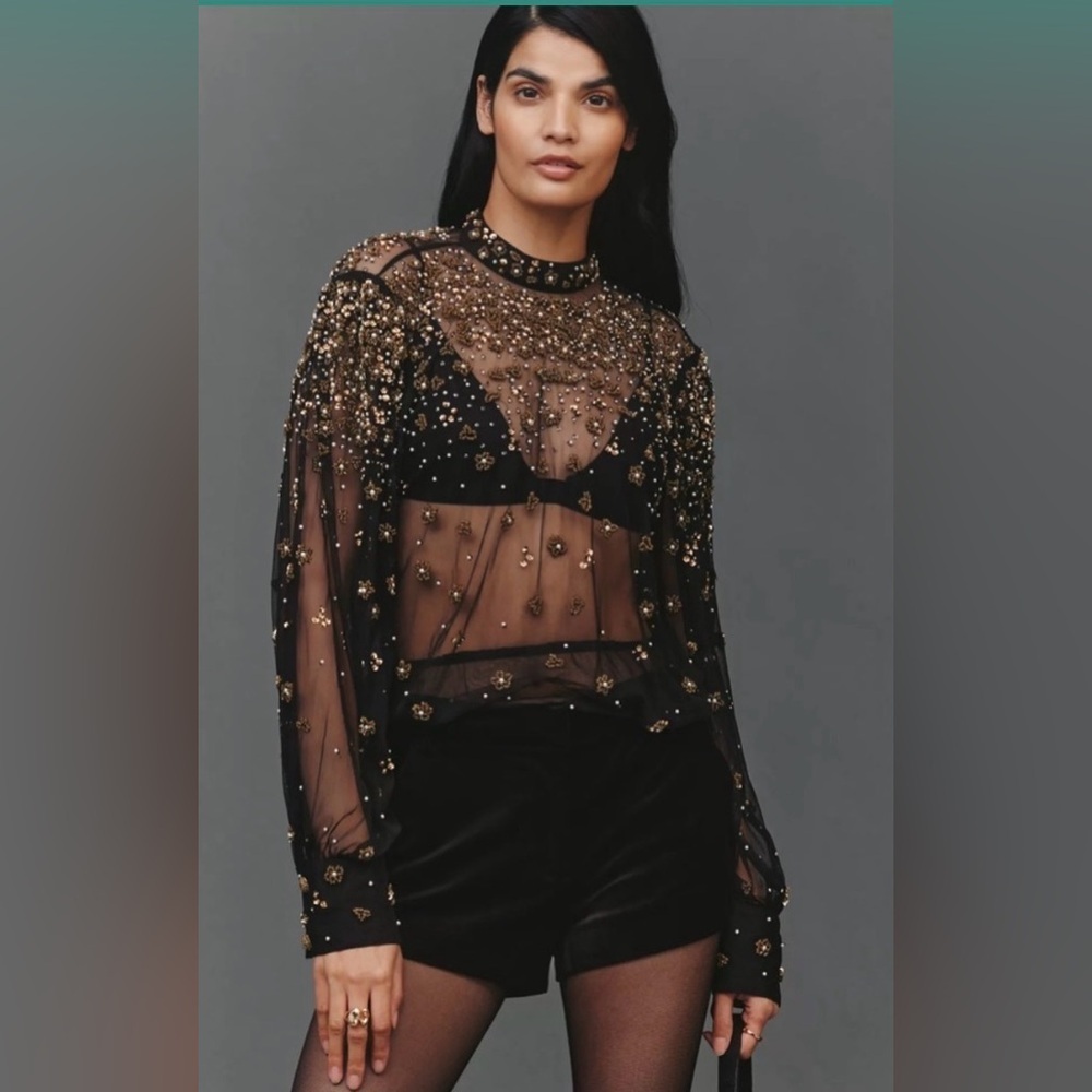 Farm Rio
Bubble Sheer Cotton Blouse